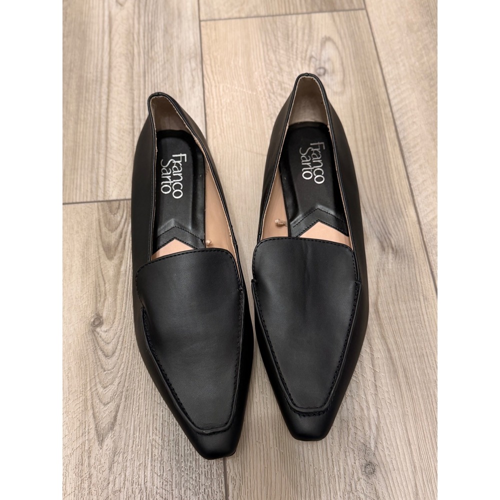 Franco Sarto Belamour Black Pointed Toe Loafer‎ Flats Womens 9M Office Preppy